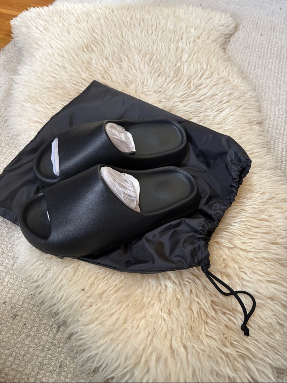 Black Ridged Slide Sandals by Yeezy - Picture 4 of 4